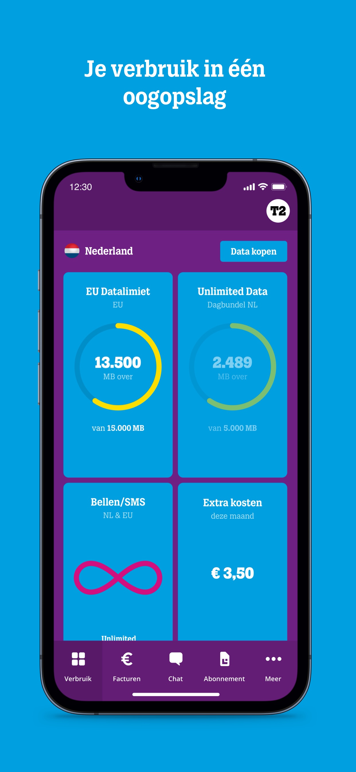 Altijd je verbruik en facturen checken Altijd je verbruik en facturen checken